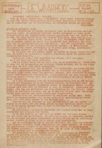 07-05-1945 De Waarheid extra bijlage, landelijk, NIOD coll 556 doos 104, Koninklijke Bibliotheek