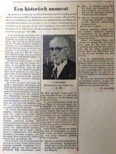 Onbekende krant, toespraak van Burgemeester de Boer van Amsterdam